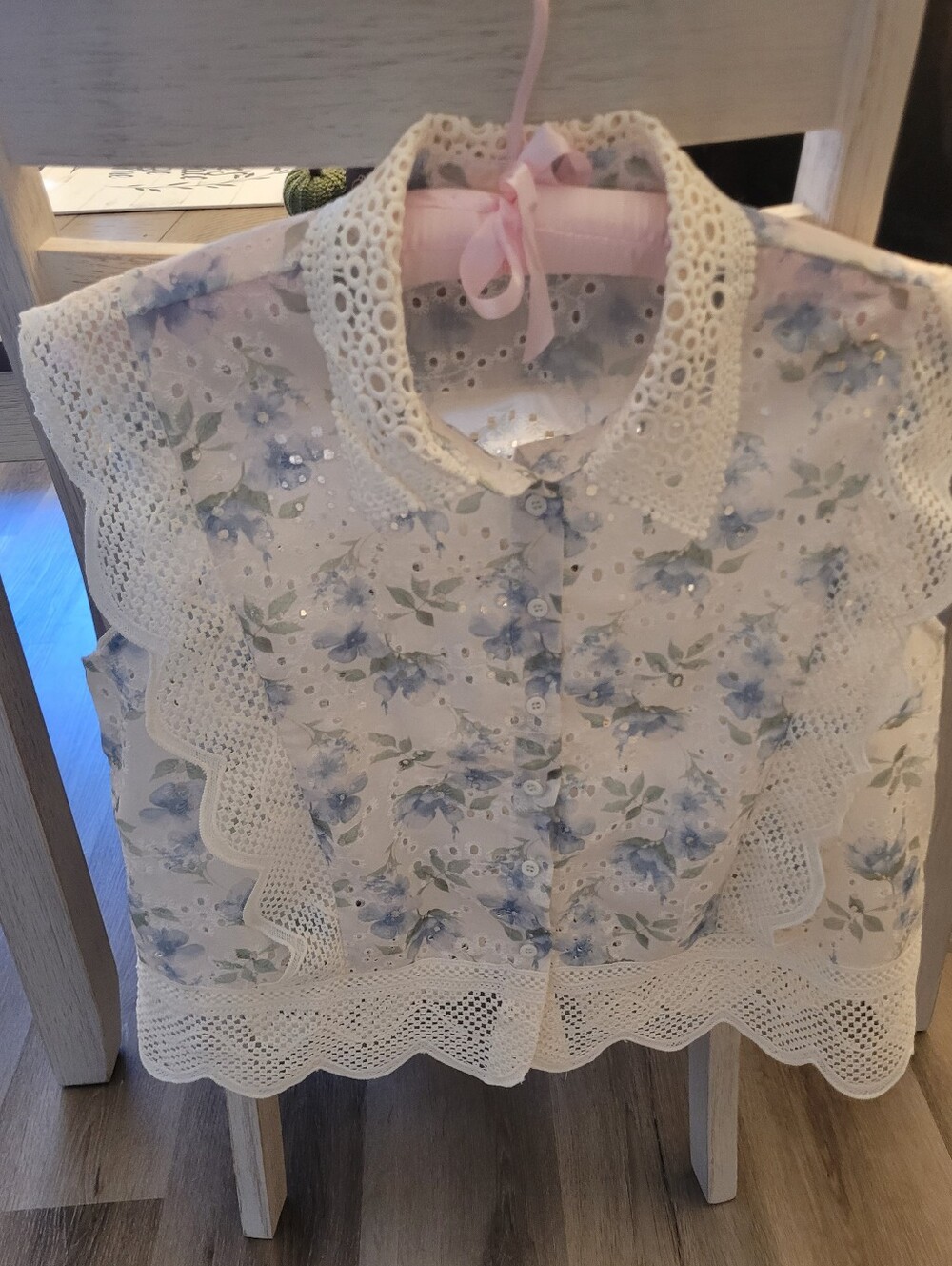 Ultra Pink White Floral Lace-Trim Button Front Camisole Size XL